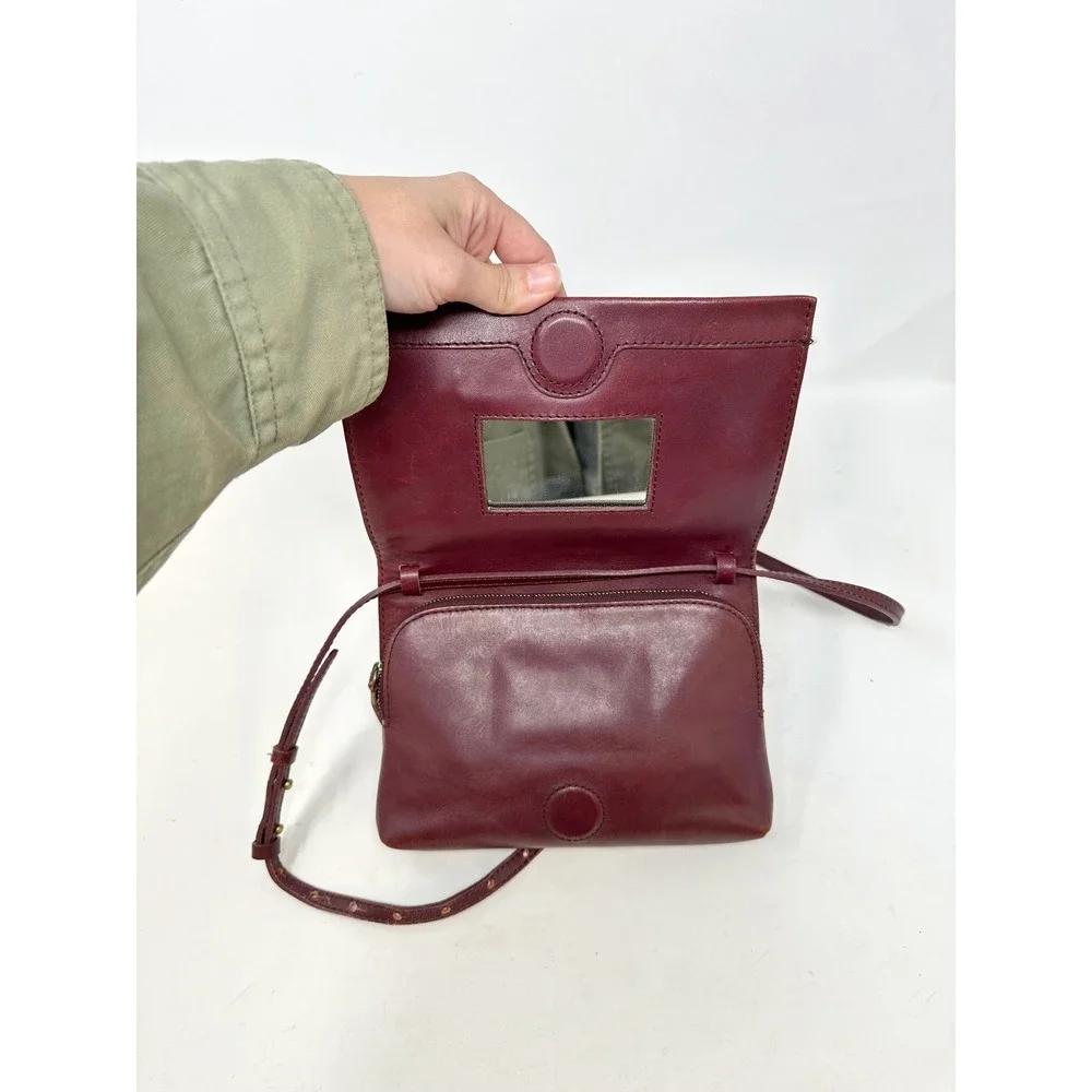Madewell The Morgan E0328 Leather Crossbody Burgundy